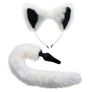 Tailz White Fox Tail Butt Plug and Ears