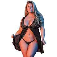 Magic Silk Fly Away Babydoll Lace Set Plus Size