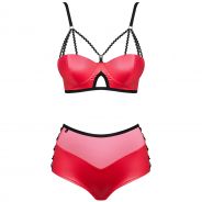 Obsessive Leatheria Red Bra Set