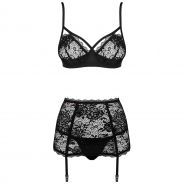 Obsessive Peonesia Black Bra Set