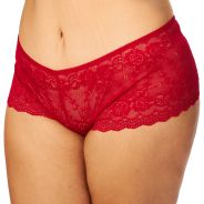 NORTIE Gunilla Crotchless Red Lace Hipster Plus Size