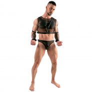 Svenjoyment Fishnet Crop Top with Jock and Cuffs