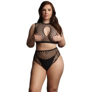 Le Désir Fishnet Key-Hole Bra Set Plus Size