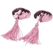 baseks Heartshaped Pink Nipple Covers with Tassels