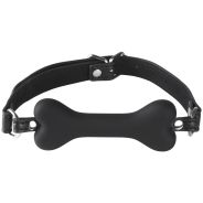 obaie Imitation Leather Silicone Dog Bone Gag