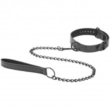 Obaie Imitation Leather Collar with Chain
