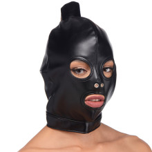 Strict PU Leather Ponytail Bondage Hood