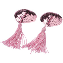 baseks Heartshaped Pink Nipple Covers with Tassels