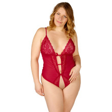 NORTIE Vilja Crotchless Red Lace Body Plus Size