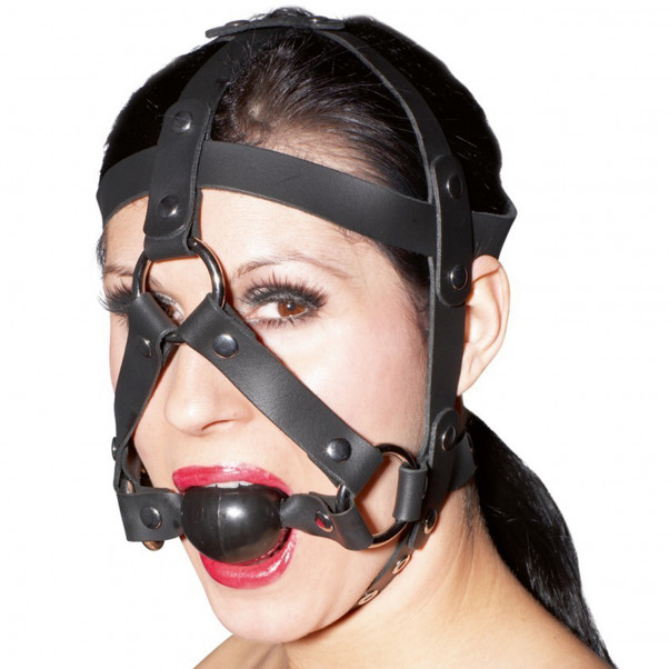 Zado Leather Head Harness with Gag  1
