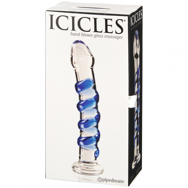 Icicles No 5 Blue Glass Dildo product packaging image 90