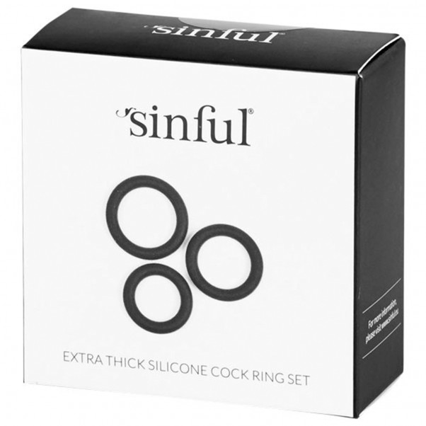 Sinful Extra Thick Silicone Cock Ring Set of 3  4