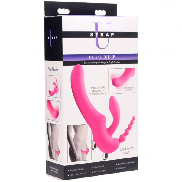Strap U Regal Rider Vibrating Triple G Strap-On Dildo  6