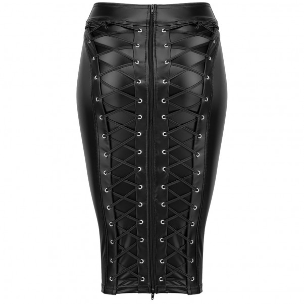 Noir Handmade Power Wetlook Pencil Skirt  4
