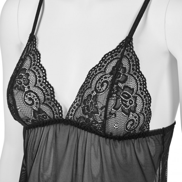 Nortie Vigdis Lace Babydoll and G-String Set  7