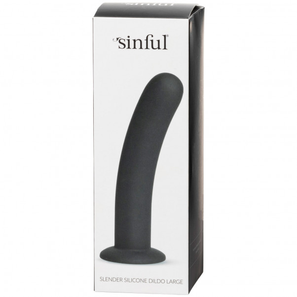 Sinful Slender Silicone Black Dildo Large  6