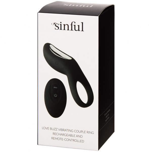 Sinful Love Buzz Rechargeable Remote Control Cock Ring product packaging image 90