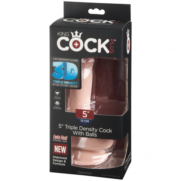 King Cock Plus Triple Density Dildo with Balls 19 cm Pack 90