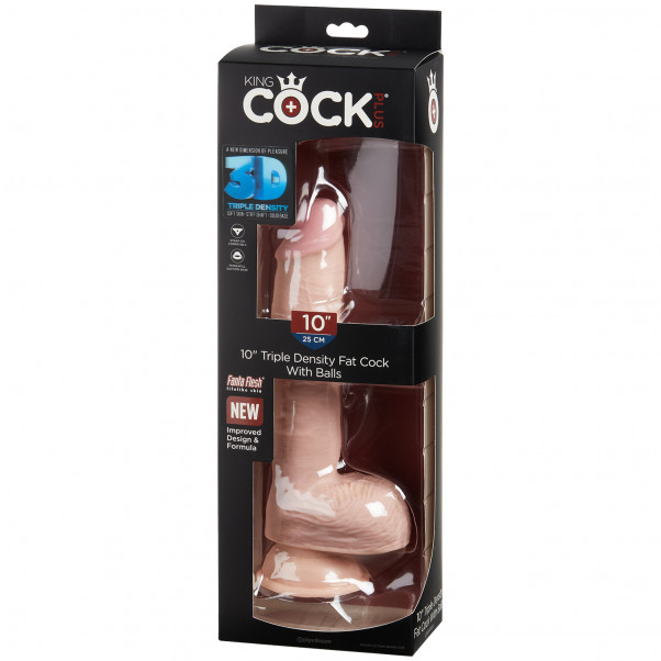 King Cock Plus Dual Density Fat Cock Dildo with Balls 25 cm product packaging image 90
