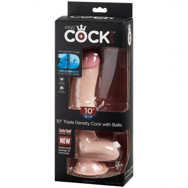 King Cock Plus Dual Density Fat Cock Dildo with Balls 25 cm product packaging image 90