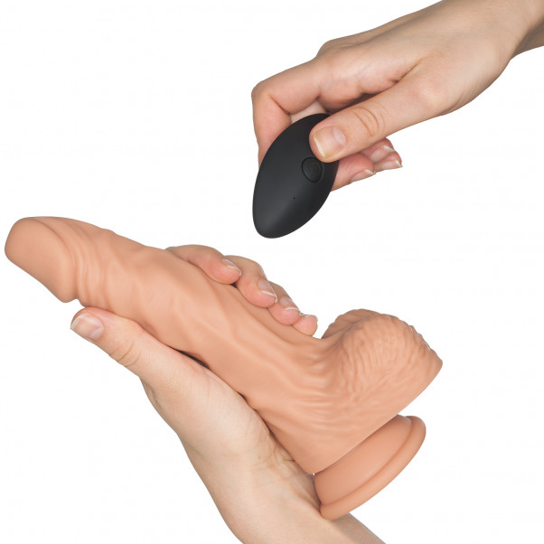 Willie City Luxe Realistisk Dildo Vibrator 22 cm Opladelig og Fjernbetjent Hand 52