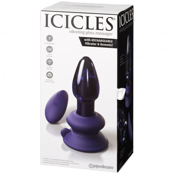 Icicles No 85 Vibrating Glass Butt Plug product packaging image 90