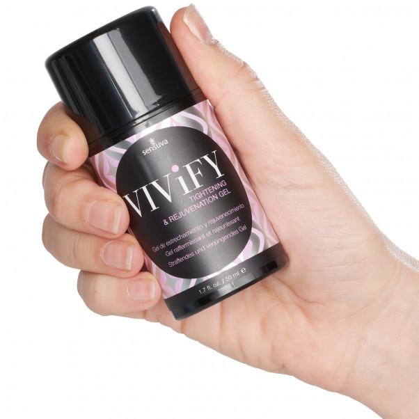 Sensuva Vivify Tightening Gel 50 ml product held in hand 50