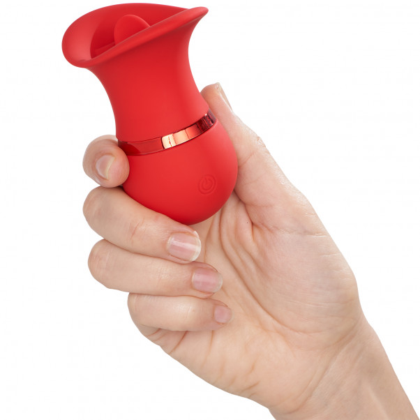 CalExotics French Kiss Charmer Vibrator product held in hand 50