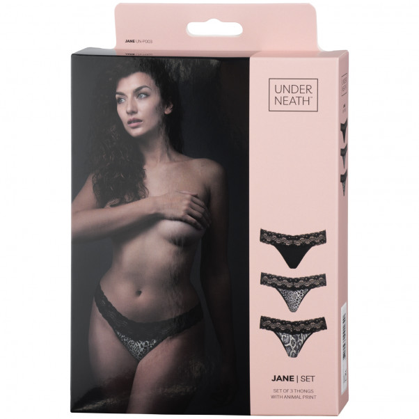 Underneath Jane Thongs Set of 3 90